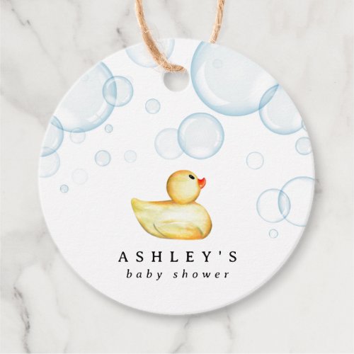 Rubber Ducky Baby Shower Favor Tags
