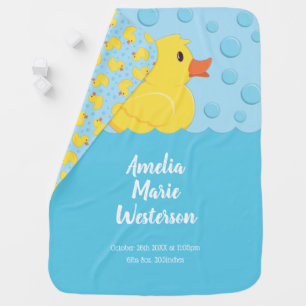 Rubber Ducky Baby Shower Gift Blanket