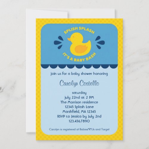 Rubber Ducky Baby Shower Invitation