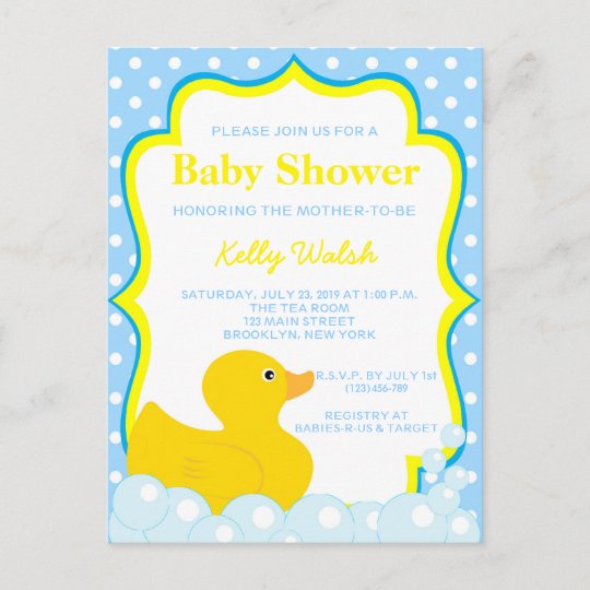 Rubber Ducky Baby Shower Invitation Rubber Ducky Baby Shower Invitation