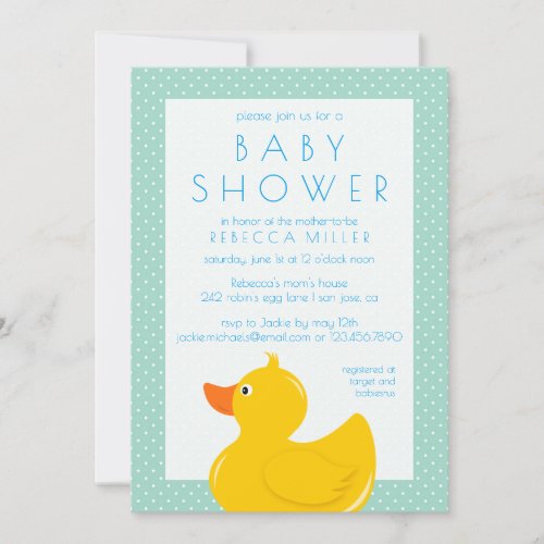 Rubber Ducky Baby Shower Invitation