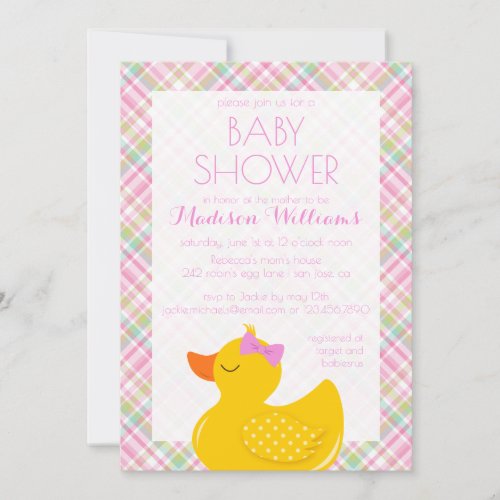 Rubber Ducky Baby Shower Invitation