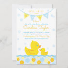 Rubber Ducky Baby Shower Invitation blue & yellow