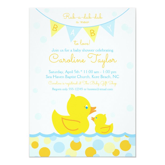 duck theme baby shower invitations