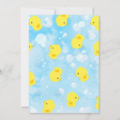 Rubber Ducky Baby Shower Invitation | Duckie Bath (Back)