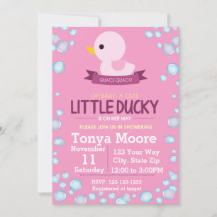Rubber Ducky Baby Shower Invitation (girl)