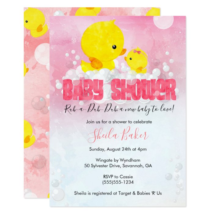 rubber duck baby shower invitations