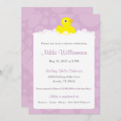 Rubber Ducky Baby Shower Invitation - Lilac (Front/Back)