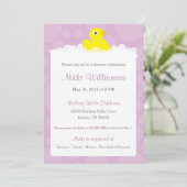 Rubber Ducky Baby Shower Invitation - Lilac (Standing Front)
