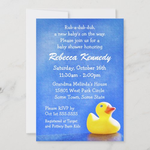 Rubber Ducky Baby Shower Invitations