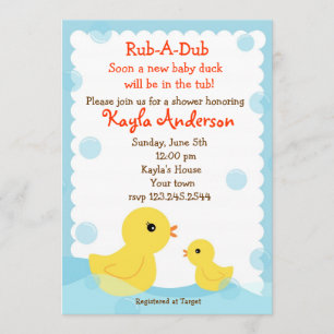 Rubber Ducky Baby Shower invitations
