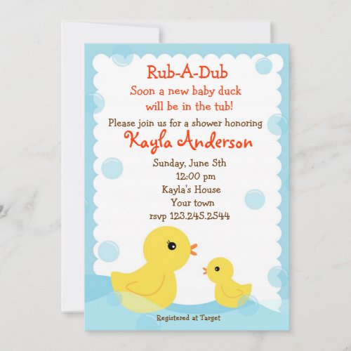 Rubber Ducky Baby Shower invitations