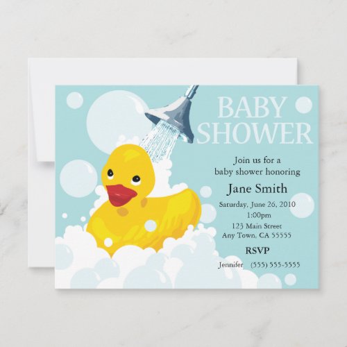 Rubber Ducky Baby Shower Invite