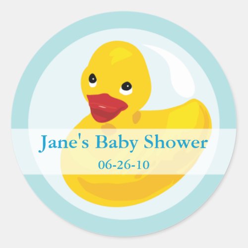 Rubber Ducky Baby Shower Label Sticker