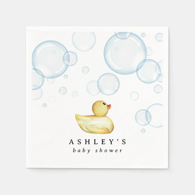Rubber Ducky Baby Shower Napkins (Front)