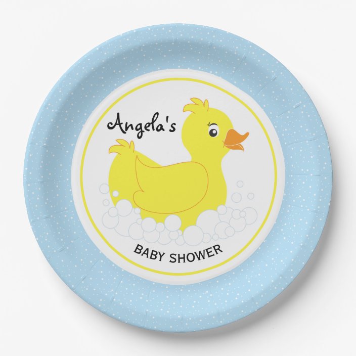 Rubber Ducky Baby Shower Paper Plates Zazzle