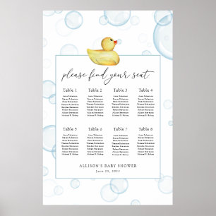 Rubber Ducky Baby Shower Seating Chart