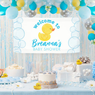 Rubber Ducky Baby Shower Welcome Hanging Vinyl Banner