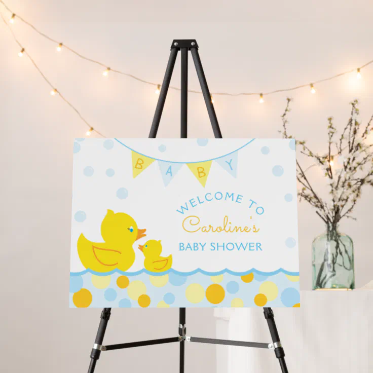 Rubber Ducky Baby Shower Welcome Sign Board | Zazzle