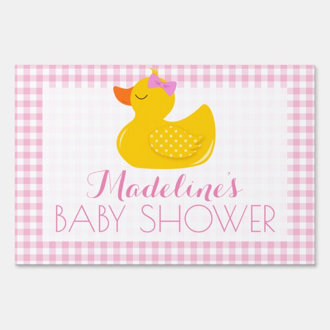 Rubber Ducky Baby Shower Yard Sign (Front)