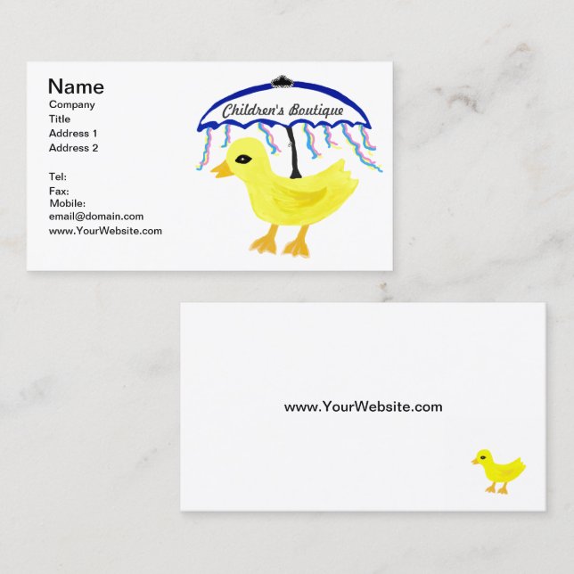 Rubber Ducky Baby Umbrella Business Card Pack (Front/Back)