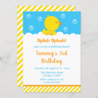 Rubber Ducky Birthday Party Yellow and Blue