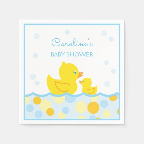 Rubber Ducky Blue  Yellow Baby Shower Napkins