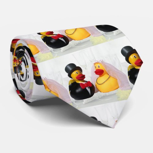 RUBBER DUCKY BRIDE AND GROOM WEDDING DAY TIE