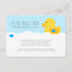 Rubber Ducky Bubble Bath Boy Baby Shower Enclosure Card