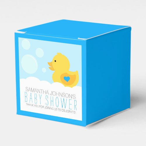 Rubber Ducky Bubble Bath Boy Baby Shower Favor Boxes