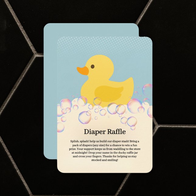 Rubber Ducky Bubbles Baby Shower Enclosure Card (Creator Uploaded)