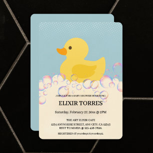 Rubber Ducky Bubbles Baby Shower Invitation