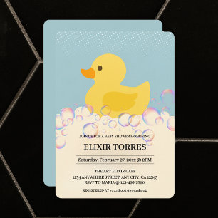 Rubber Ducky Bubbles Baby Shower Invitation