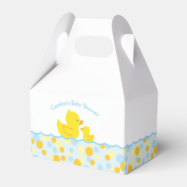 Rubber Ducky Bubbles Baby Shower Party Favor Box (Front Side)