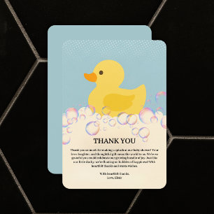 Rubber Ducky Bubbles Baby Shower Thank You Card