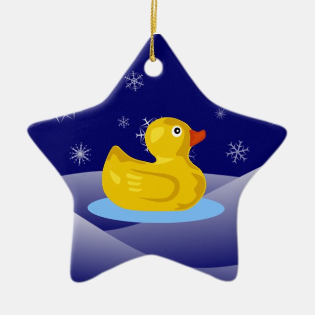 Rubber Ducky Ceramic Ornament (Front)