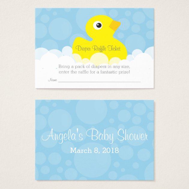 Rubber Ducky Diaper Raffle Ticket - Blue