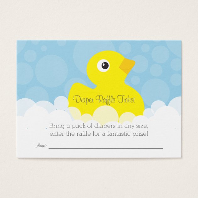 Rubber Ducky Diaper Raffle Ticket - Blue