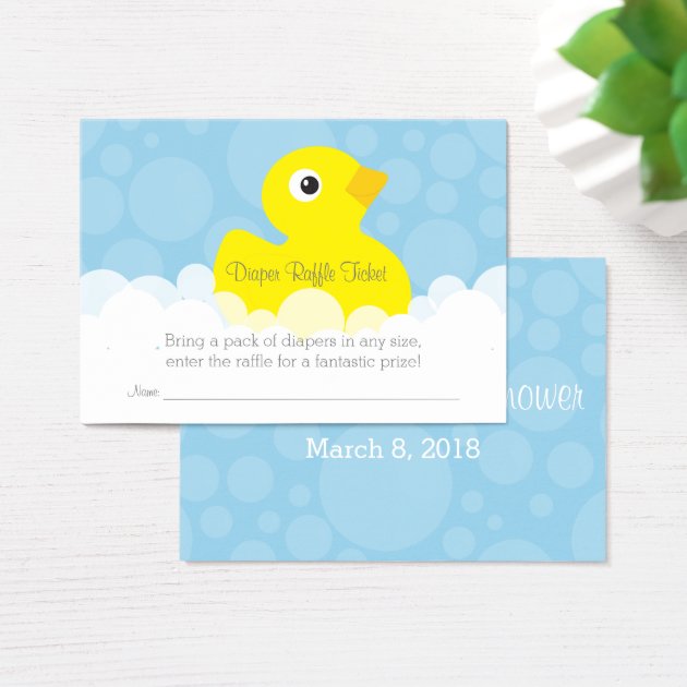 Rubber Ducky Diaper Raffle Ticket - Blue