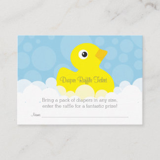 Rubber Ducky Diaper Raffle Ticket - Blue Enclosure Card