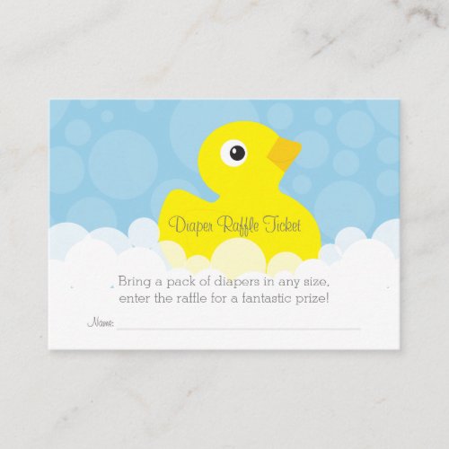 Rubber Ducky Diaper Raffle Ticket _ Blue Enclosure Card