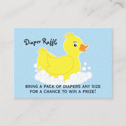 Rubber Ducky Diaper Raffle Ticket Enclosure Card