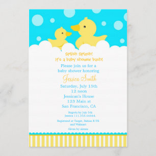 Rubber Ducky Duck Baby Shower Invitation