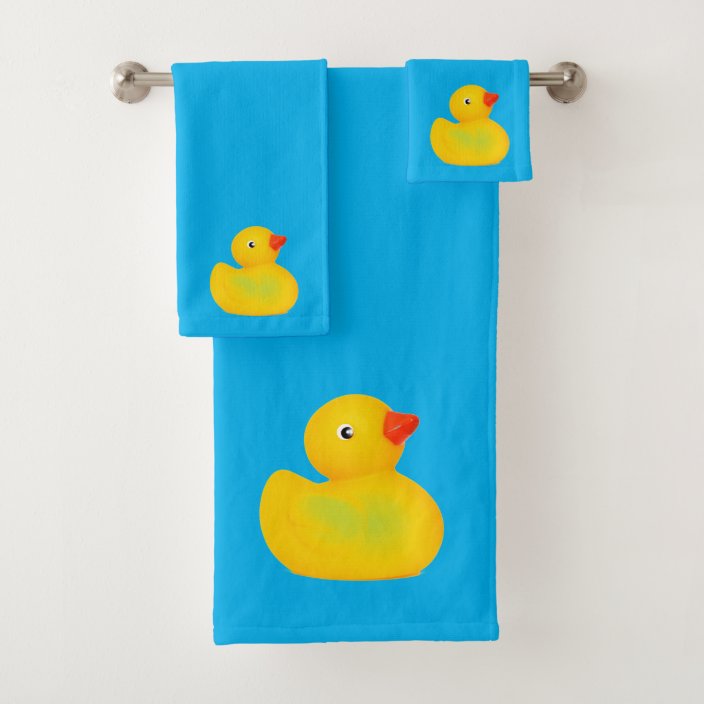 Rubber Ducky Duck Ducks Sets Blue Towel Set