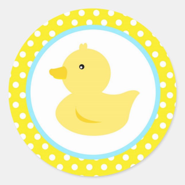 Rubber Ducky Duck Favor Stickers (Front)