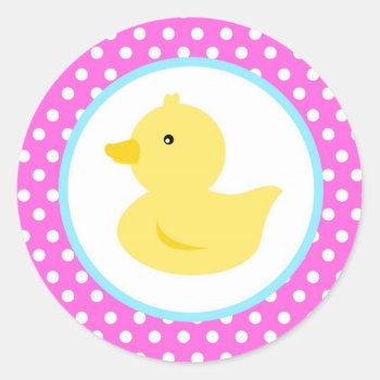 Rubber Ducky Duck Favor Stickers by Petit_Prints at Zazzle
