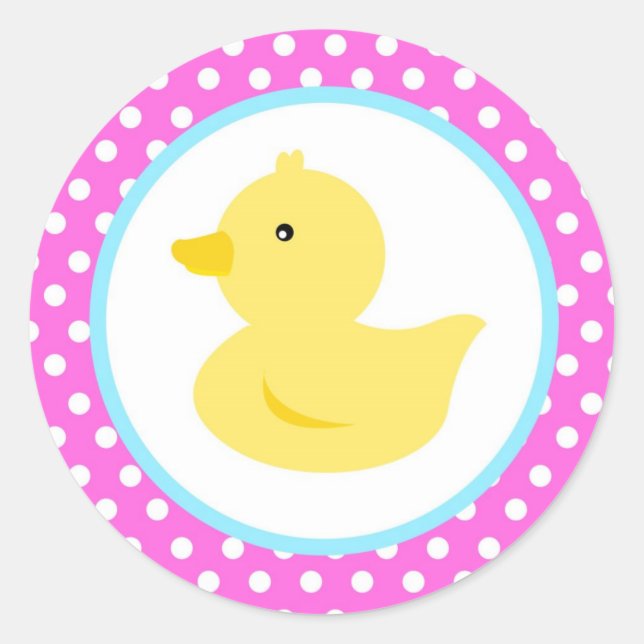 Rubber Ducky Duck Favor Stickers (Front)