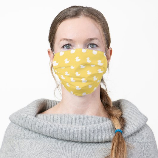 Rubber Ducky Duck Pattern Adult Cloth Face Mask (Worn)