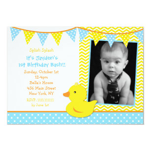 duck birthday invitations zazzle