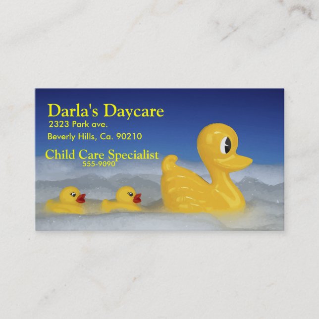 Rubber Ducky Family In Bath Business Card (Front)
